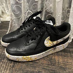 Custom ladies court vision Nike sneakers Steelers colors